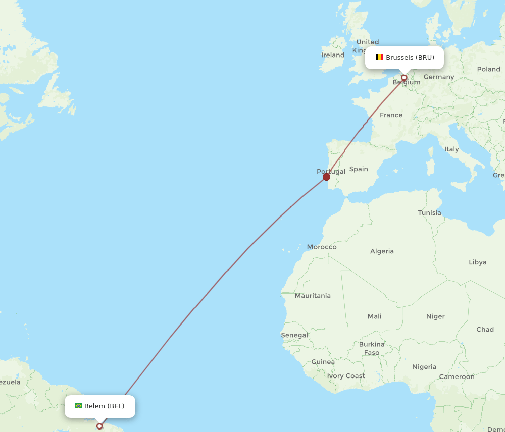 BRU to BEL flights and routes map