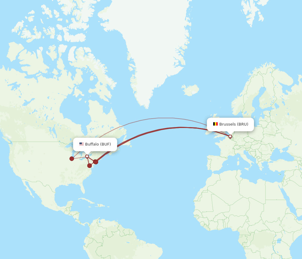 BRU-BUF flight routes
