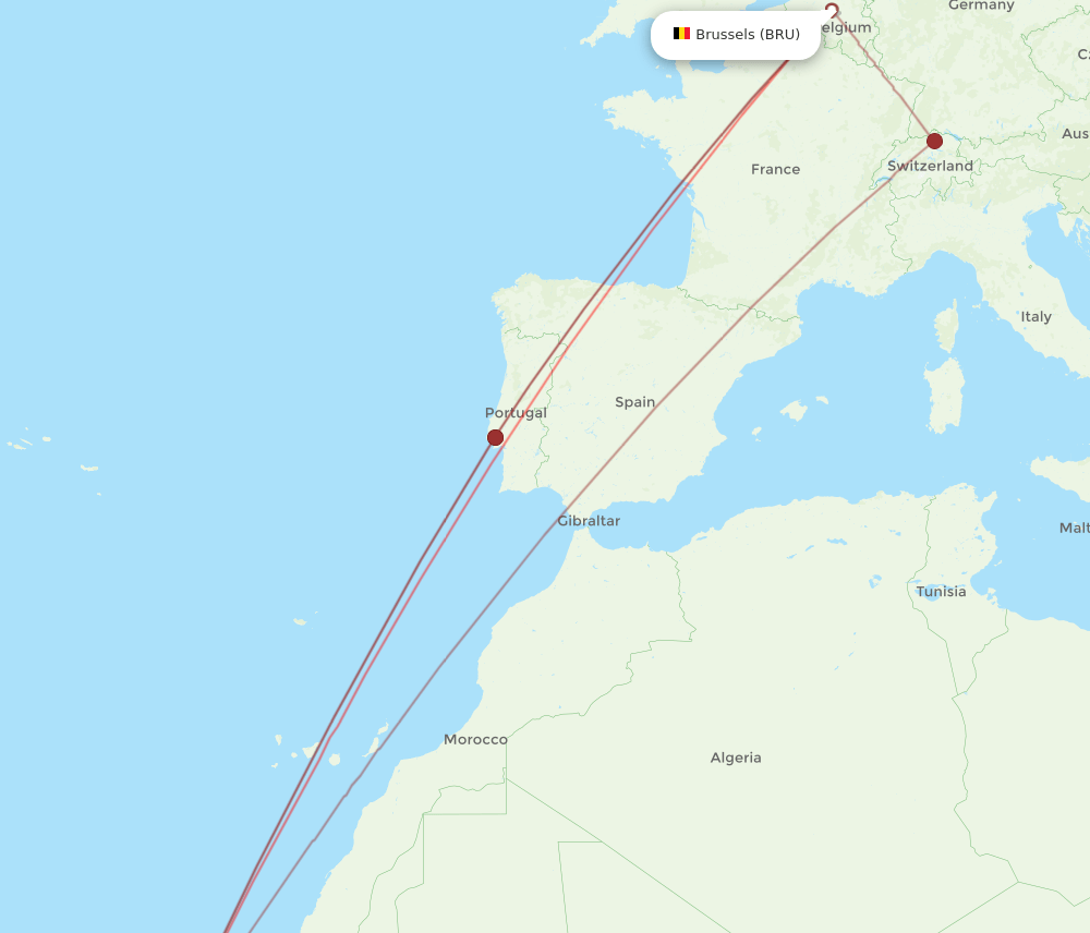 BRU to BVC flights and routes map