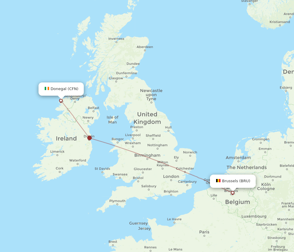 BRU-CFN flight routes