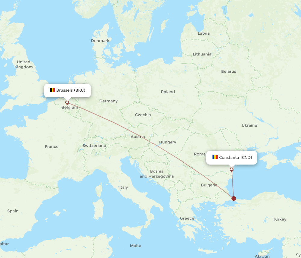 BRU-CND flight routes