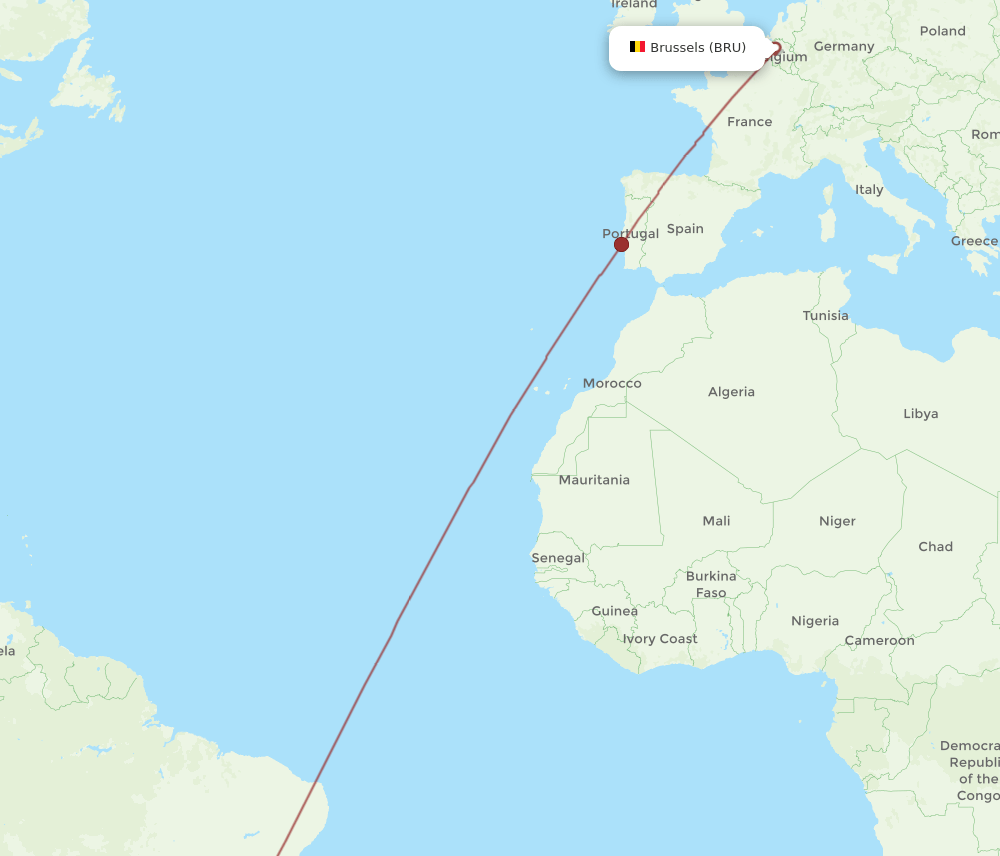 BRU-CNF flight routes