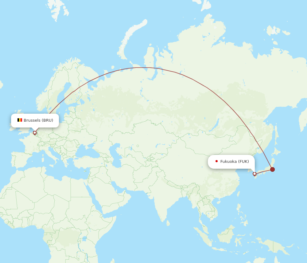 BRU-FUK flight routes