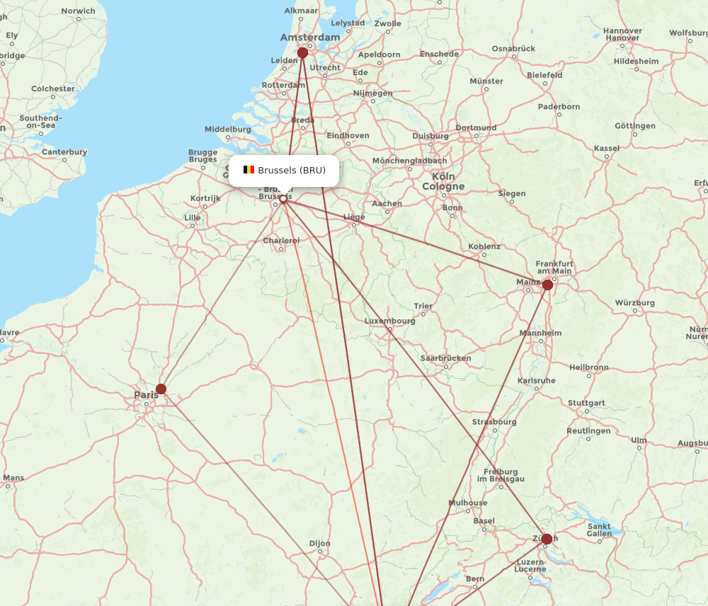 BRU-GVA flight routes