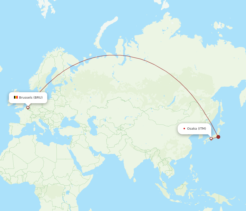 BRU-ITM flight routes