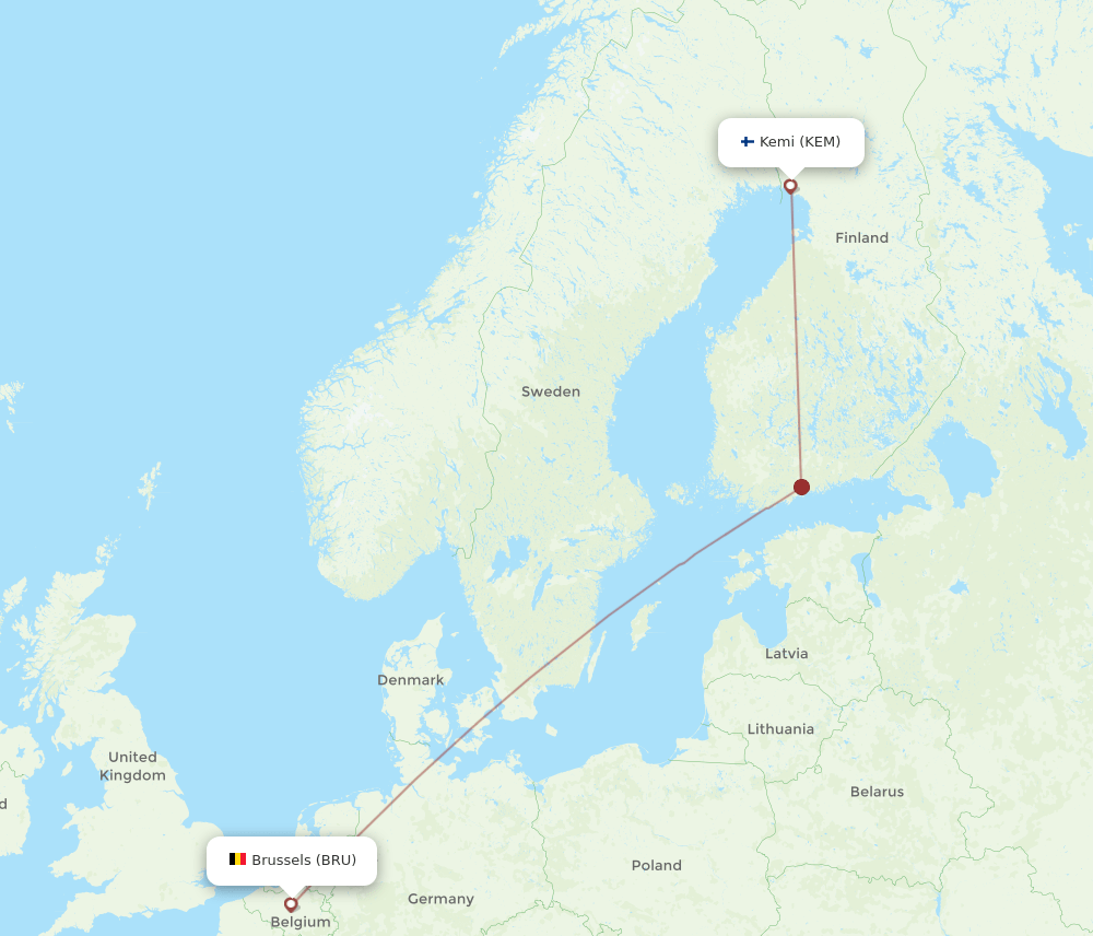 BRU-KEM flight routes