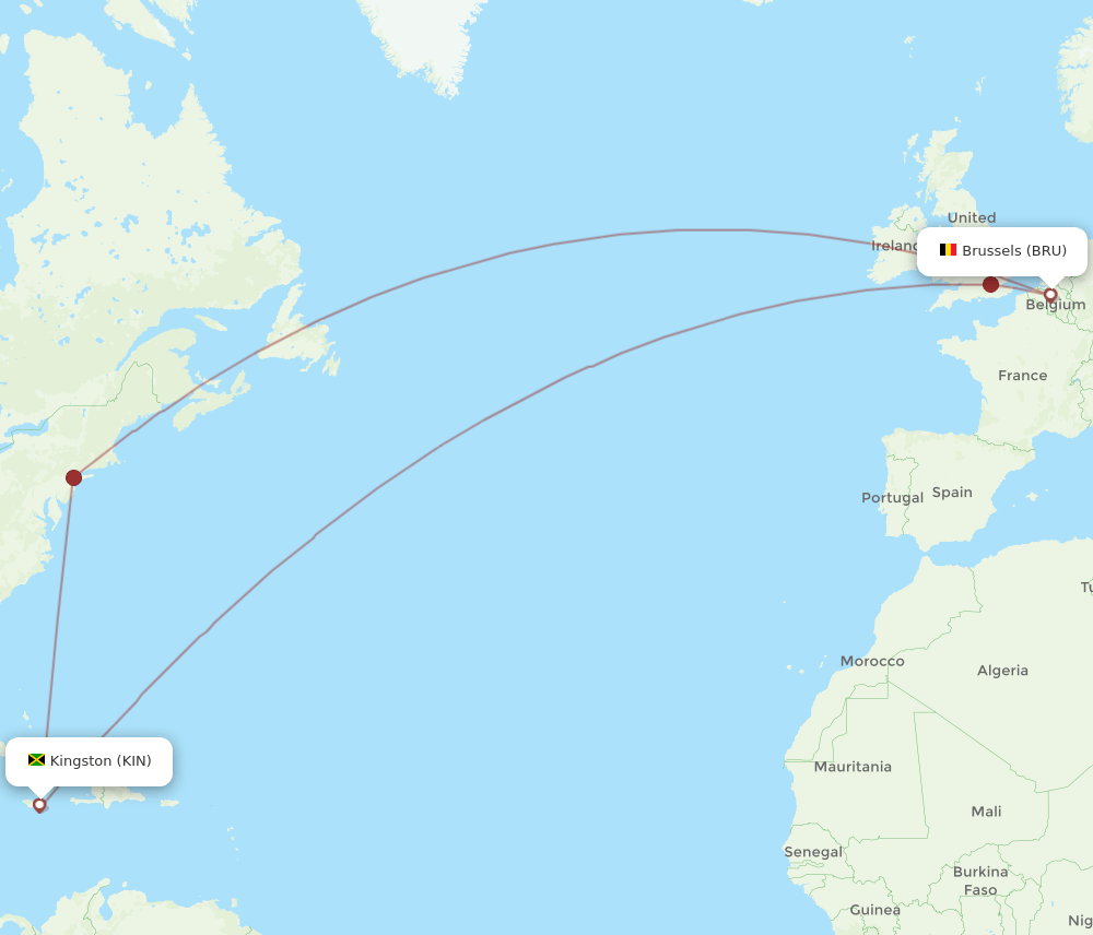 BRU-KIN flight routes