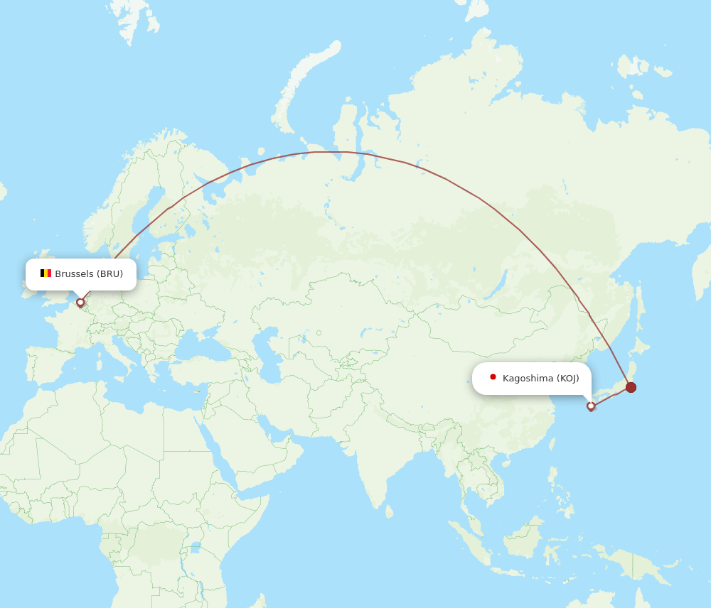 BRU-KOJ flight routes