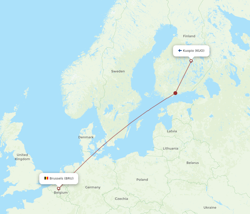 BRU-KUO flight routes