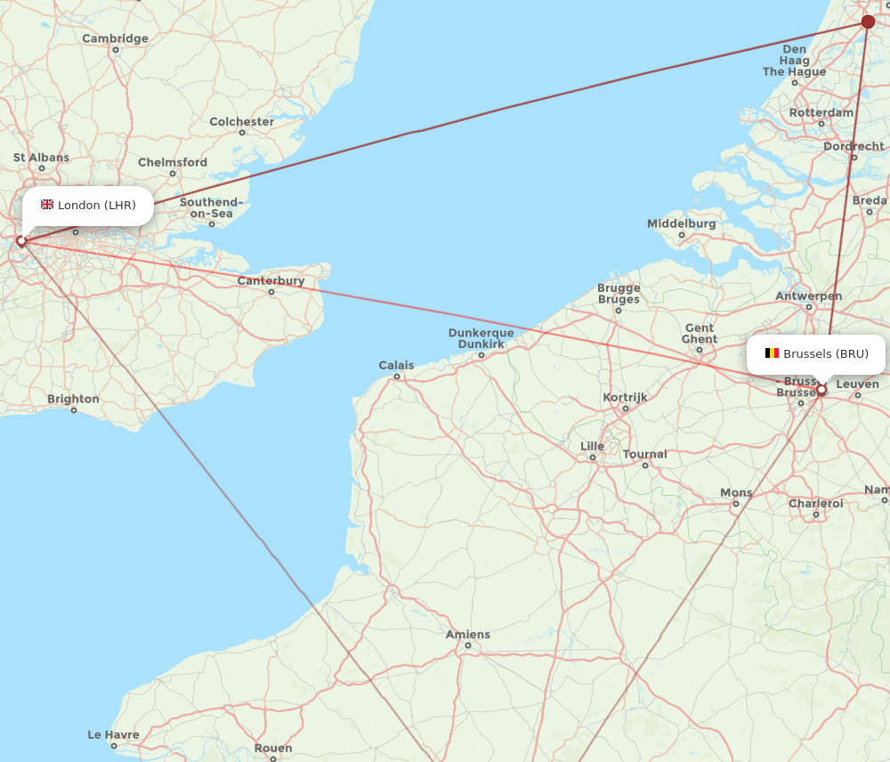 BRU-LHR flight routes