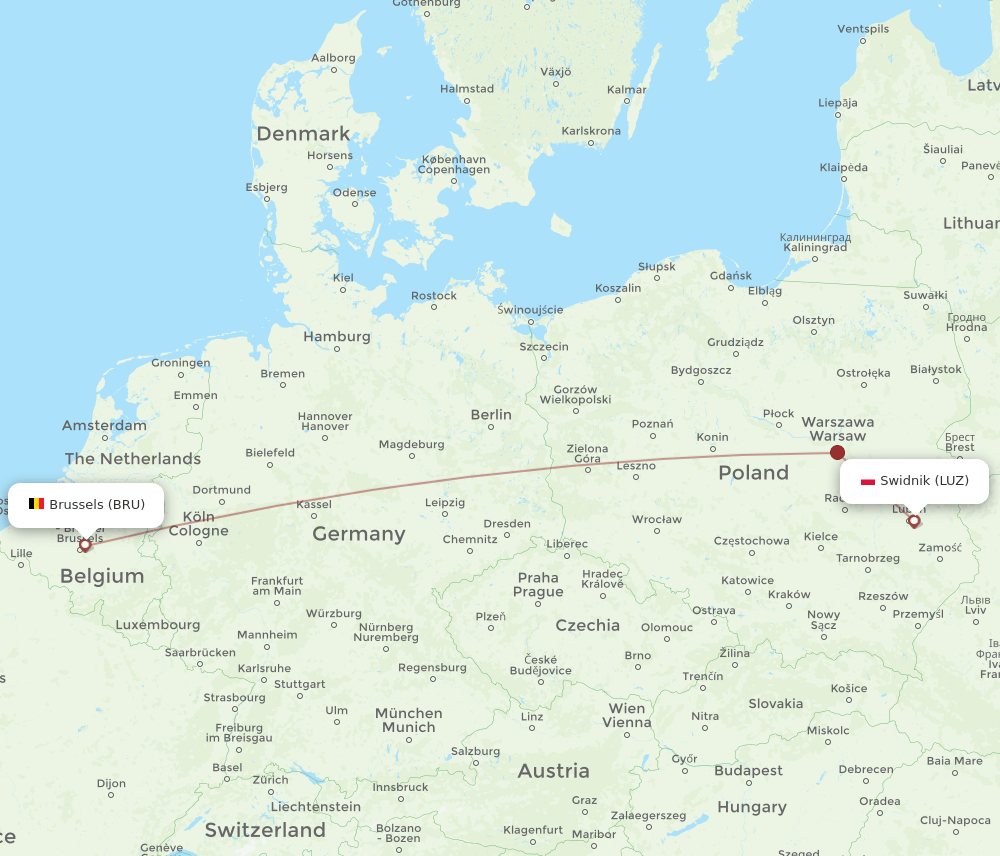 BRU-LUZ flight routes