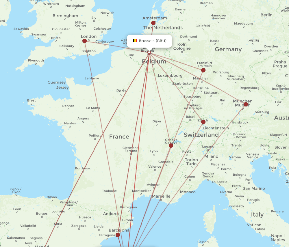 BRU-PMI flight routes