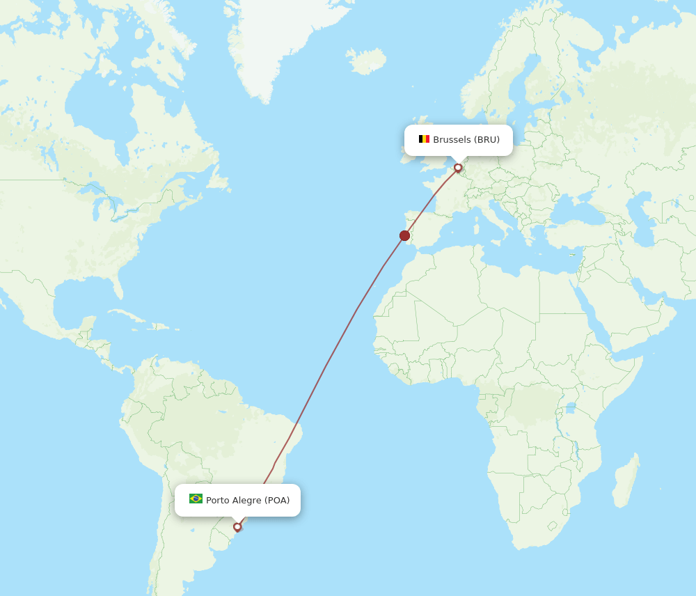 BRU to POA flights and routes map