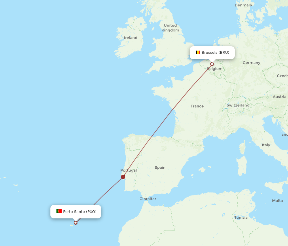 BRU-PXO flight routes
