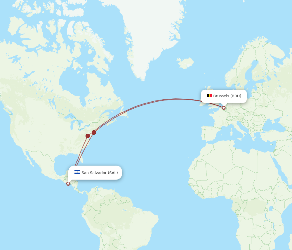 BRU-SAL flight routes