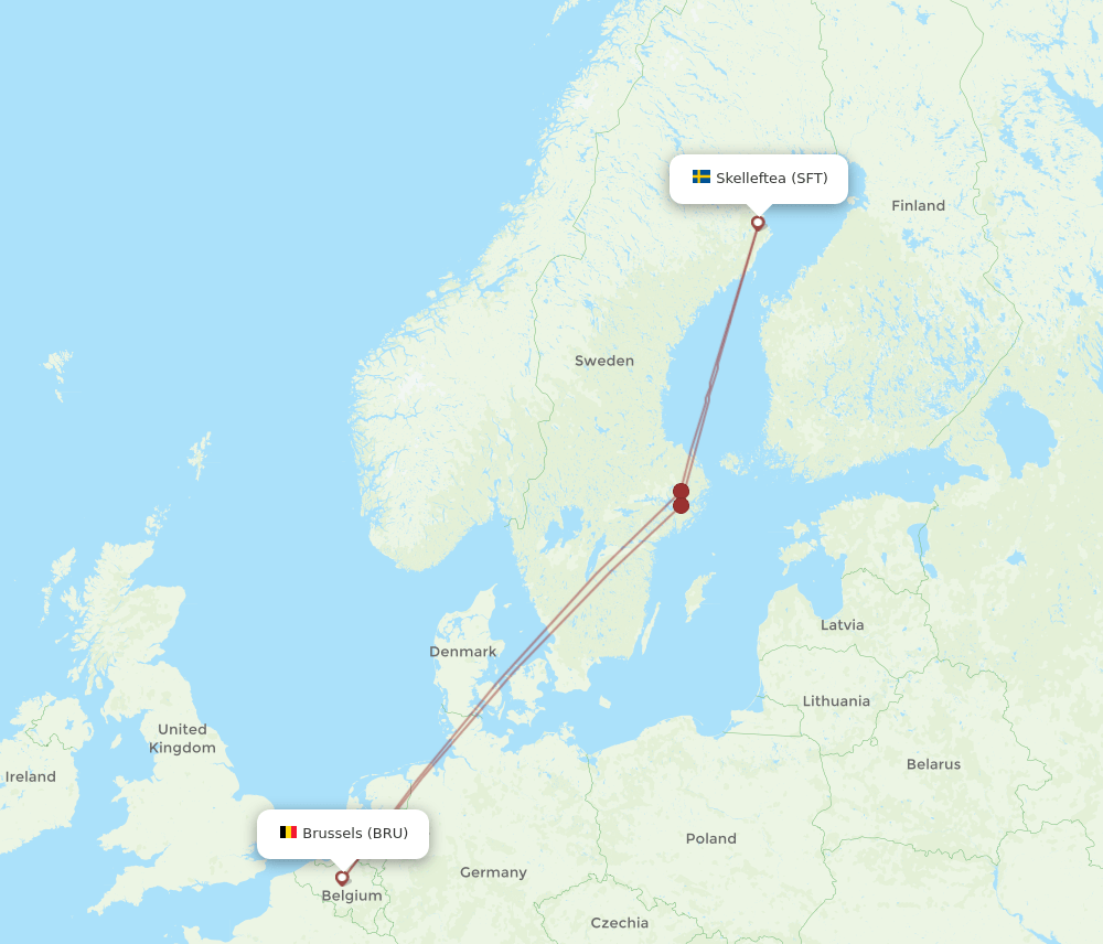BRU-SFT flight routes