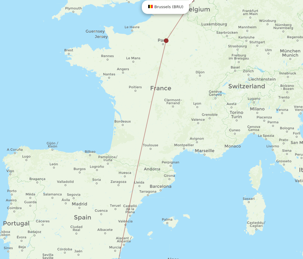 BRU-TLM flight routes
