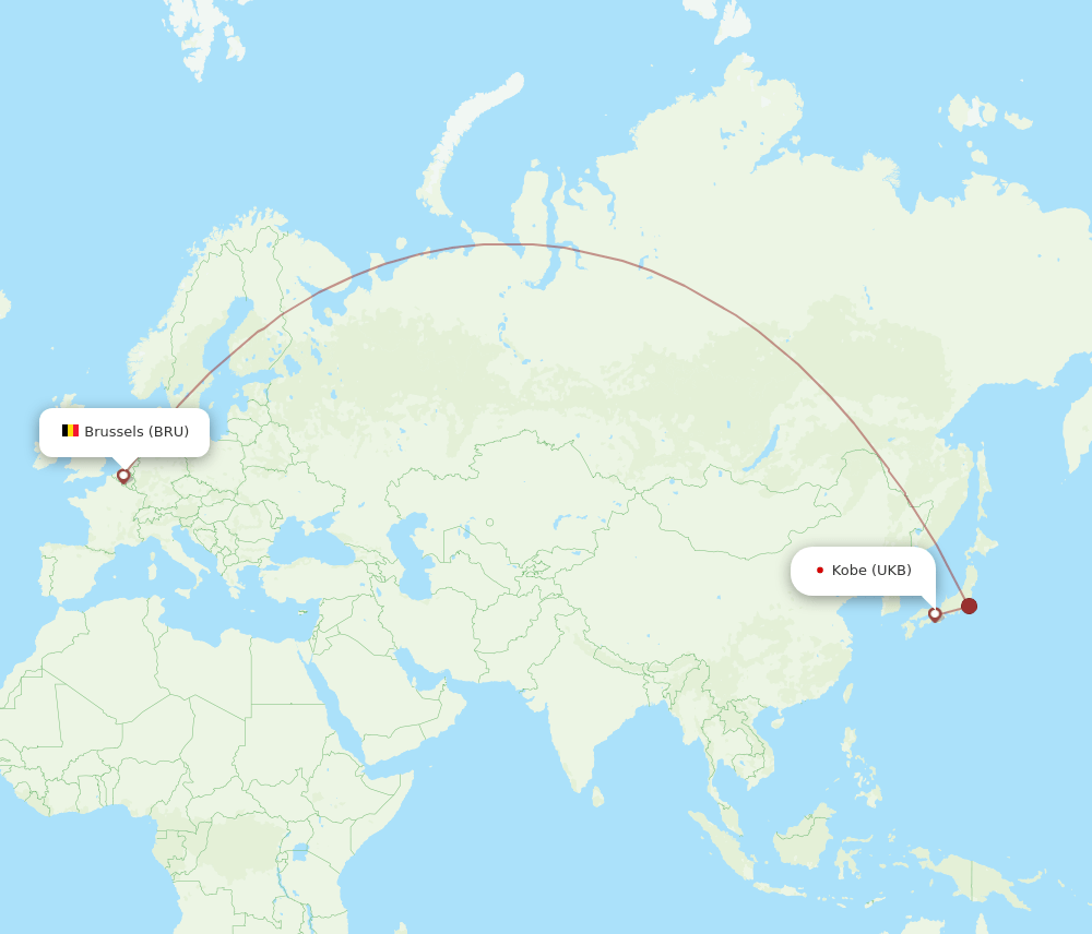 BRU-UKB flight routes