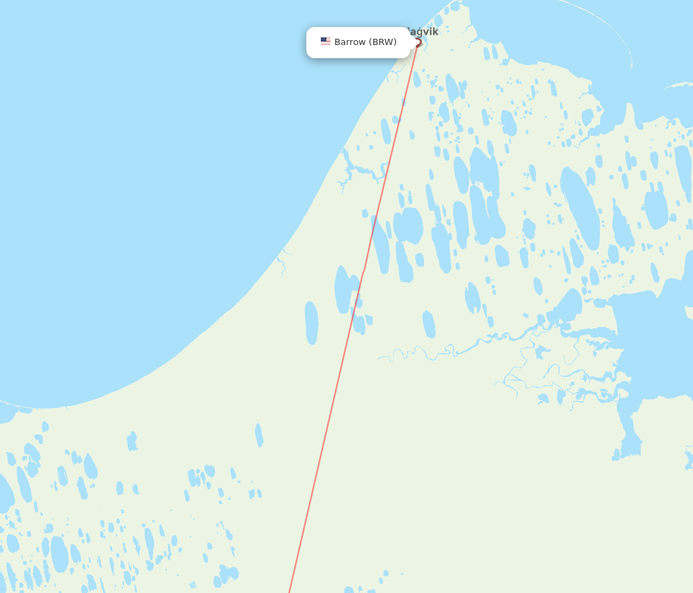 Utqiagvik Barrow - Atqasuk route map and flight paths