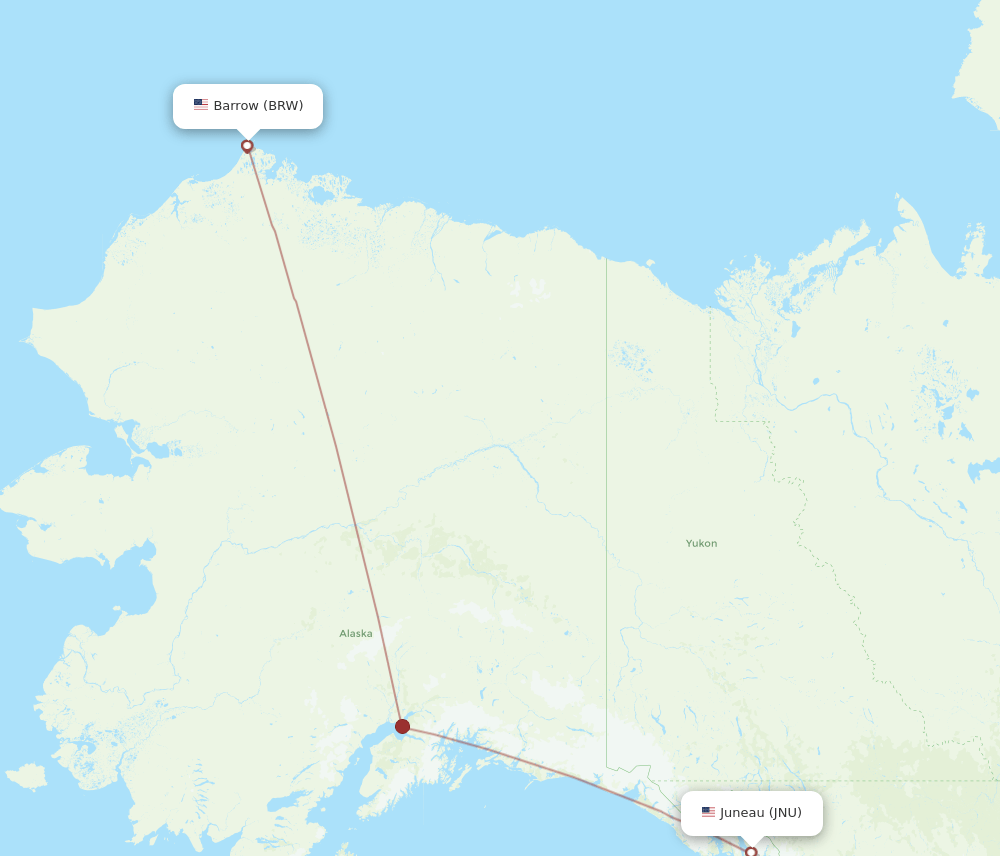 BRW-JNU flight routes