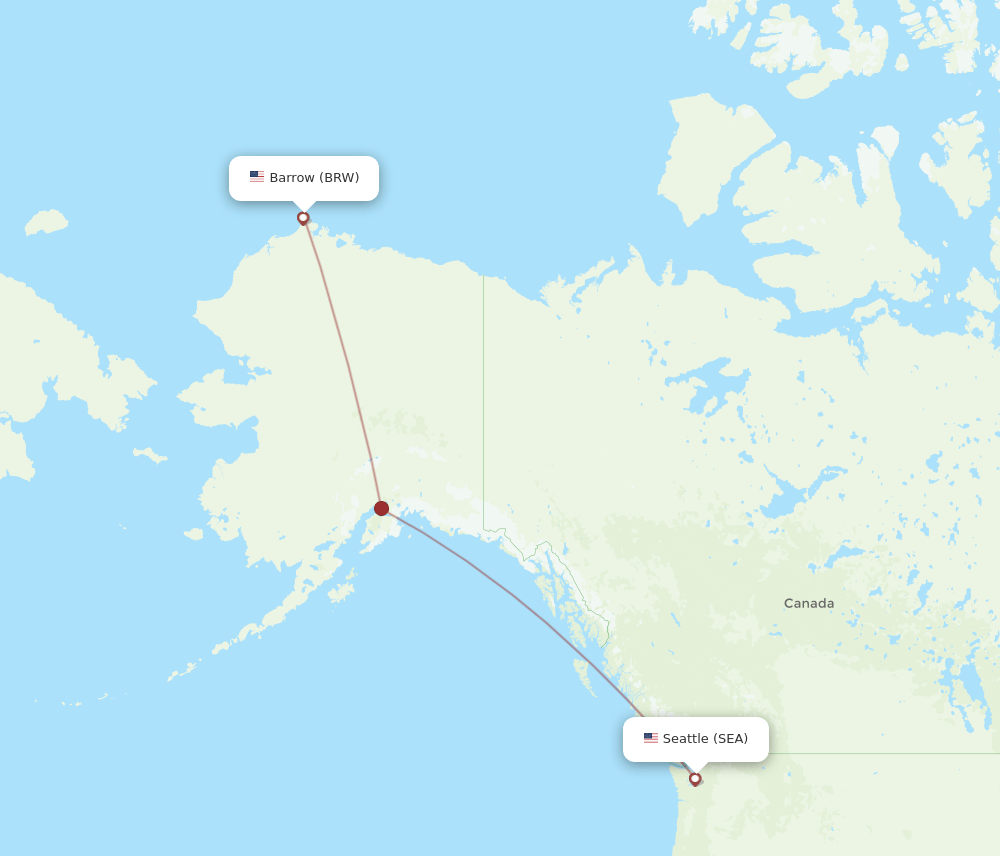 BRW-SEA flight routes