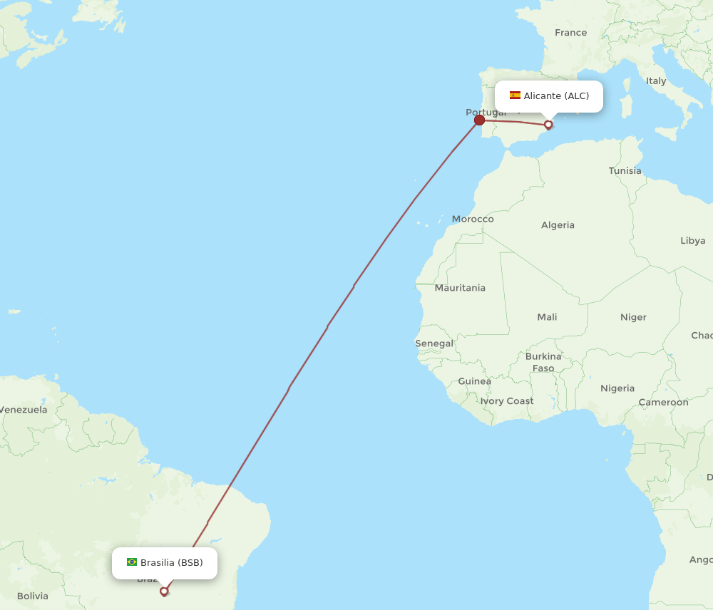 BSB-ALC flight routes