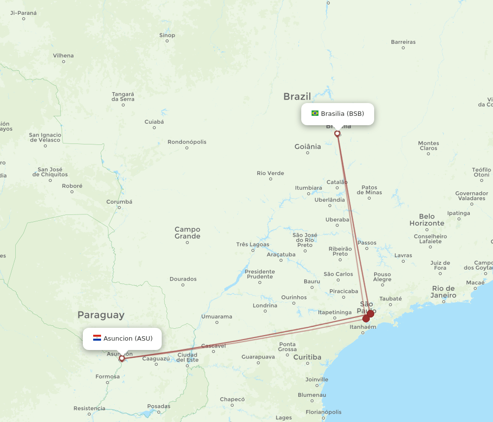 BSB-ASU flight routes