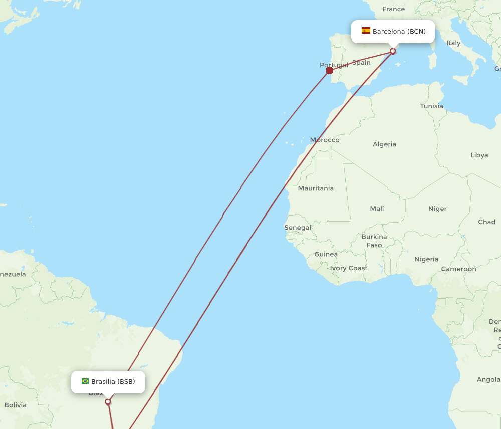 BSB-BCN flight routes