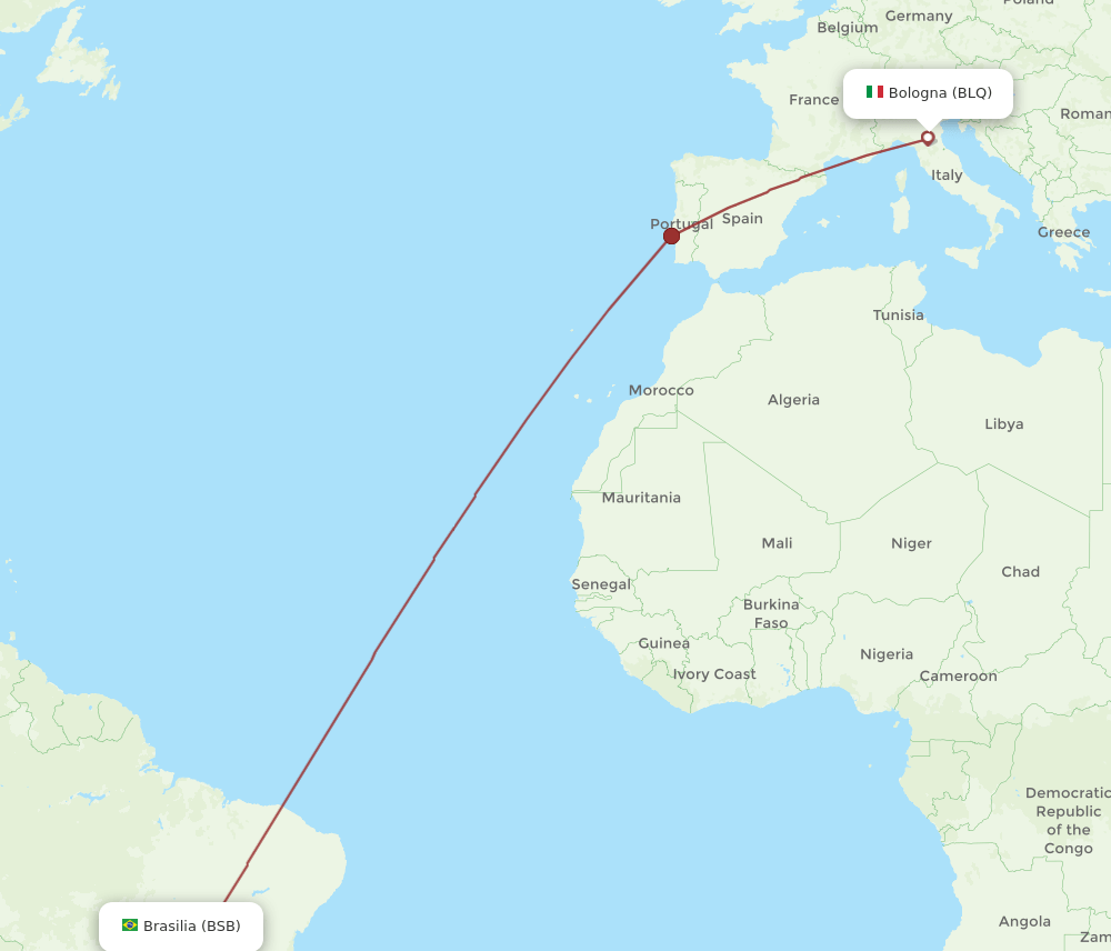 BSB-BLQ flight routes