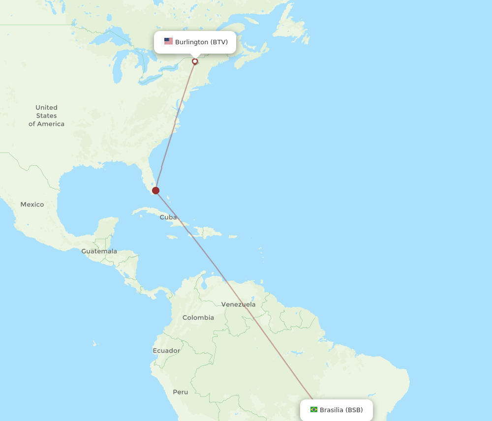 BTV to BSB flights and routes map