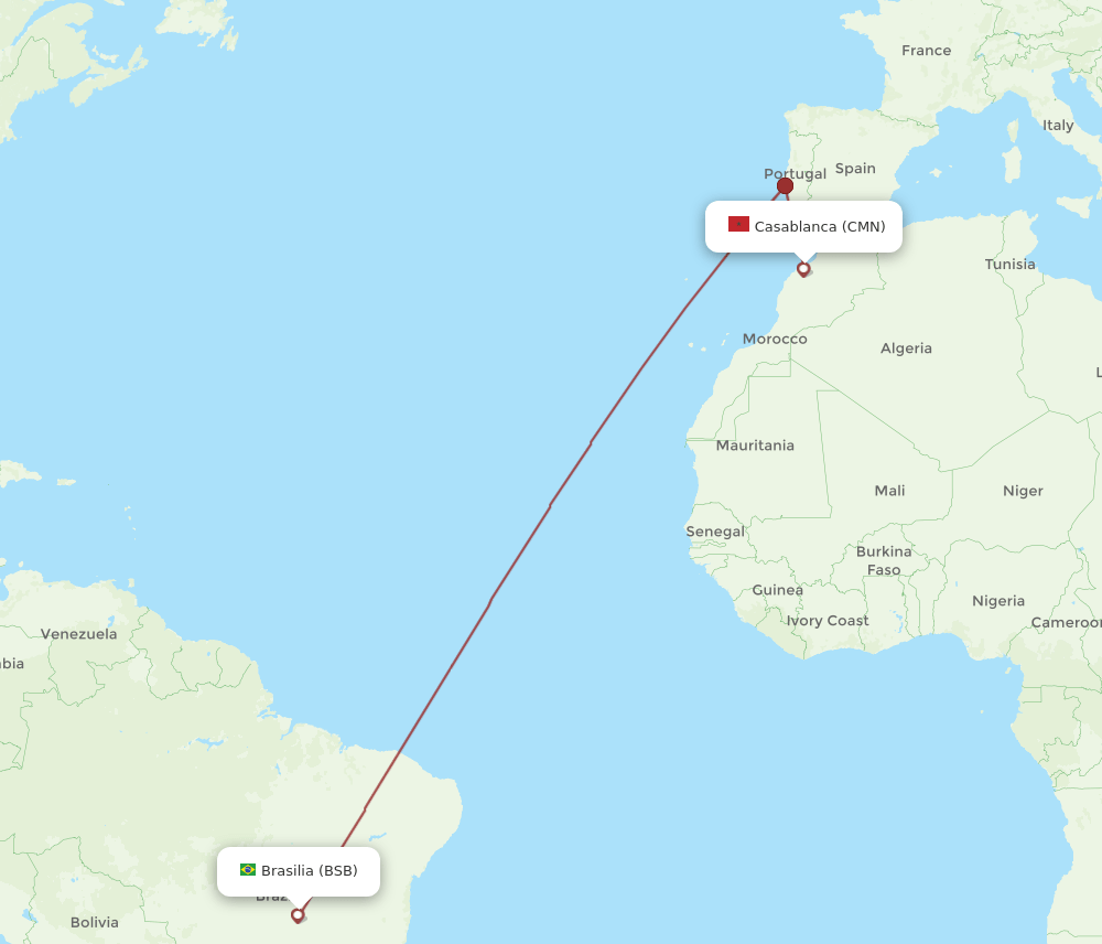 BSB to CMN flights and routes map