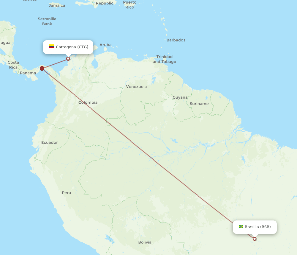 BSB to CTG flights and routes map