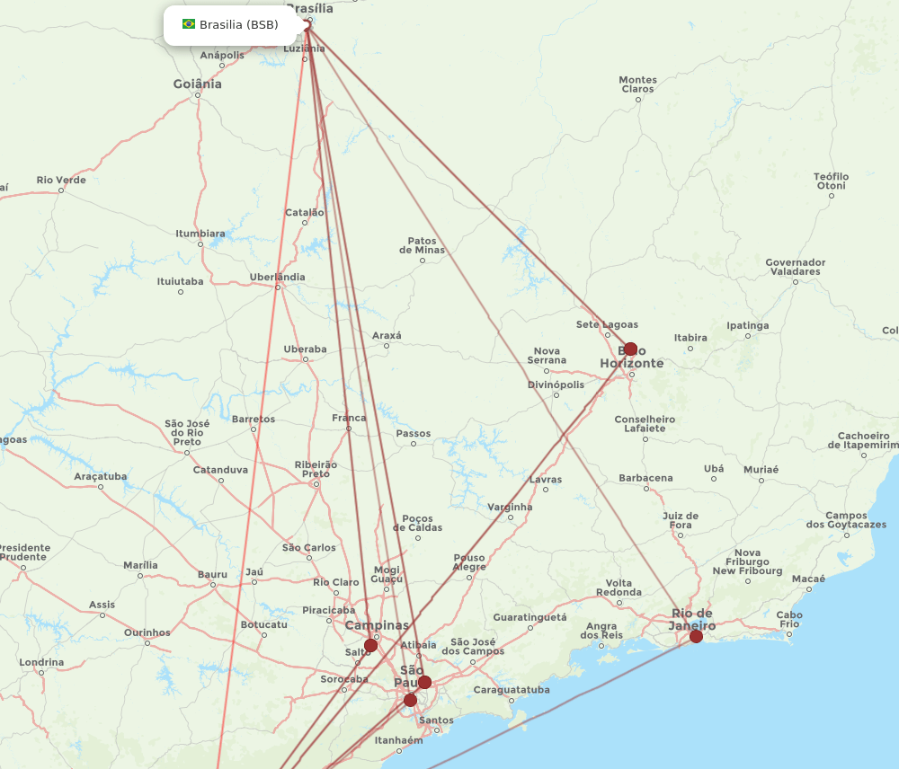 BSB-CWB flight routes
