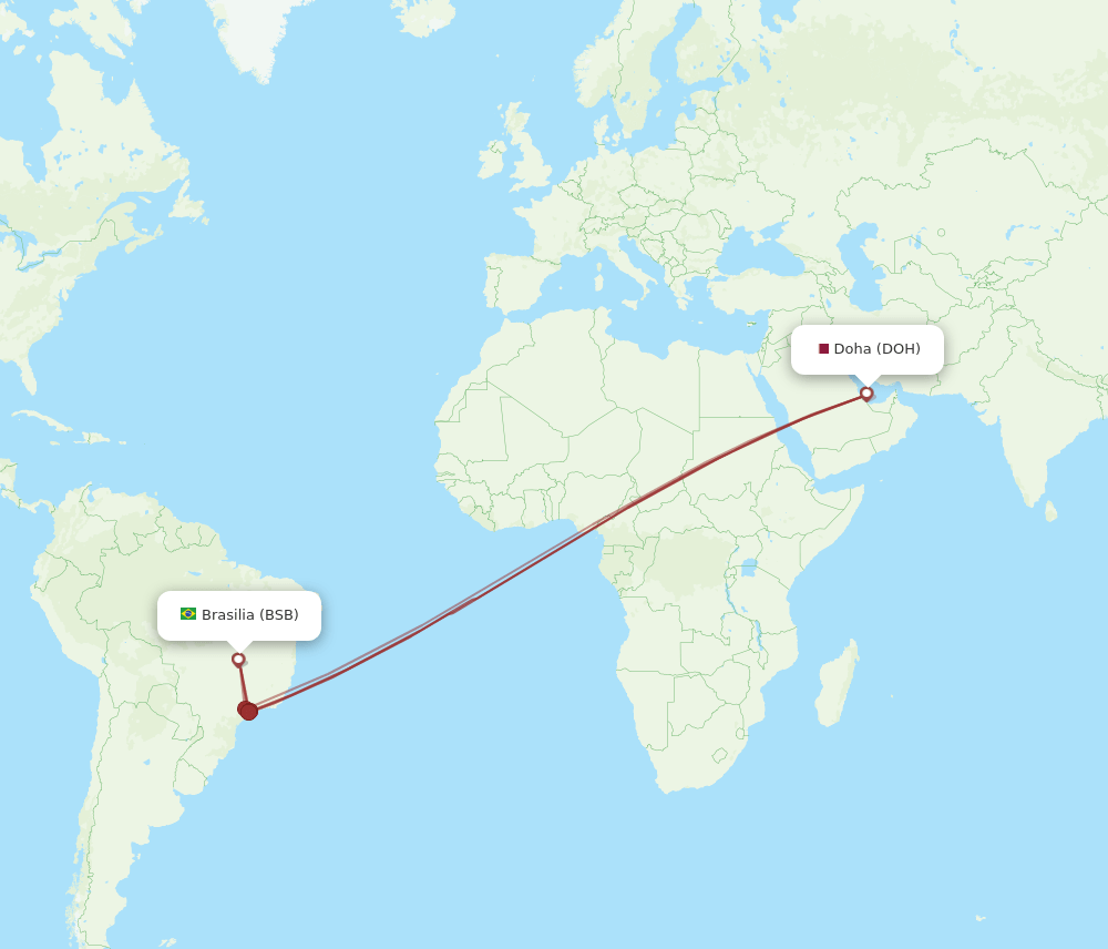 BSB-DOH flight routes