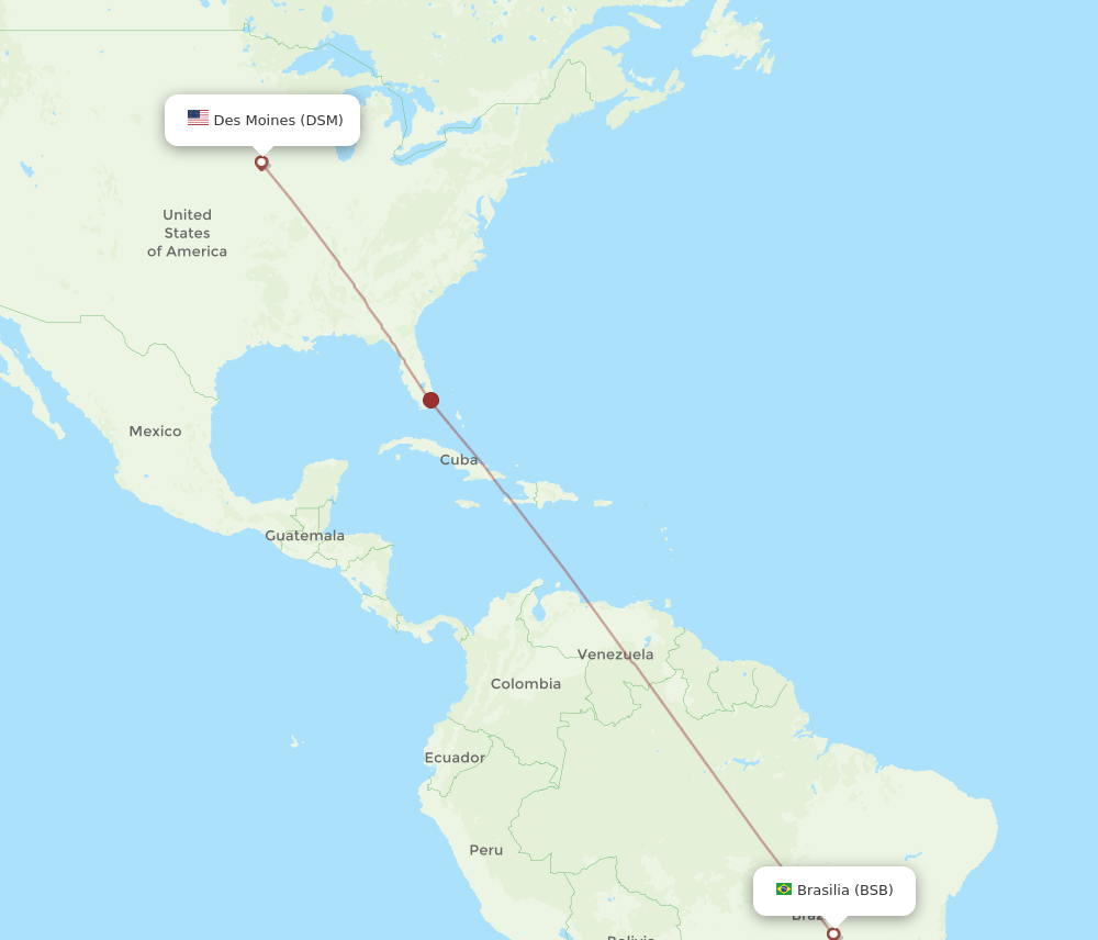 BSB-DSM flight routes