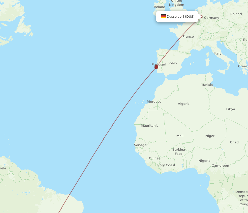 BSB-DUS flight routes