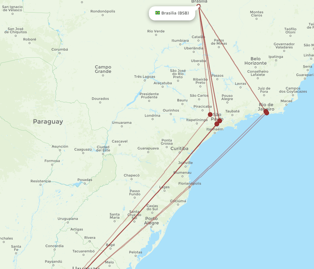 BSB to EZE flights and routes map