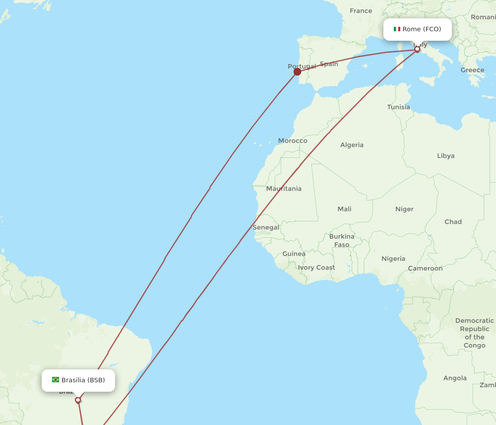 BSB-FCO flight routes