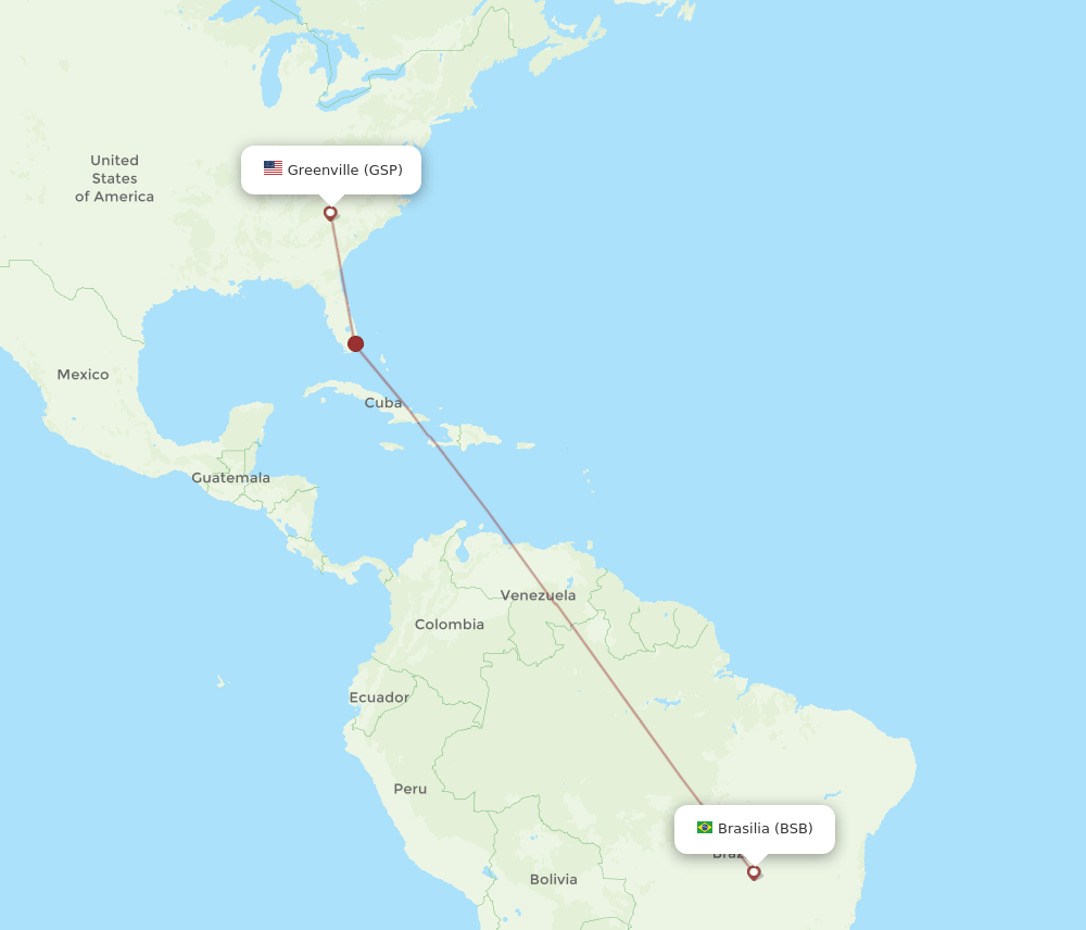 BSB-GSP flight routes
