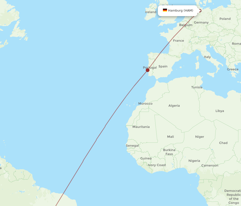 BSB-HAM flight routes