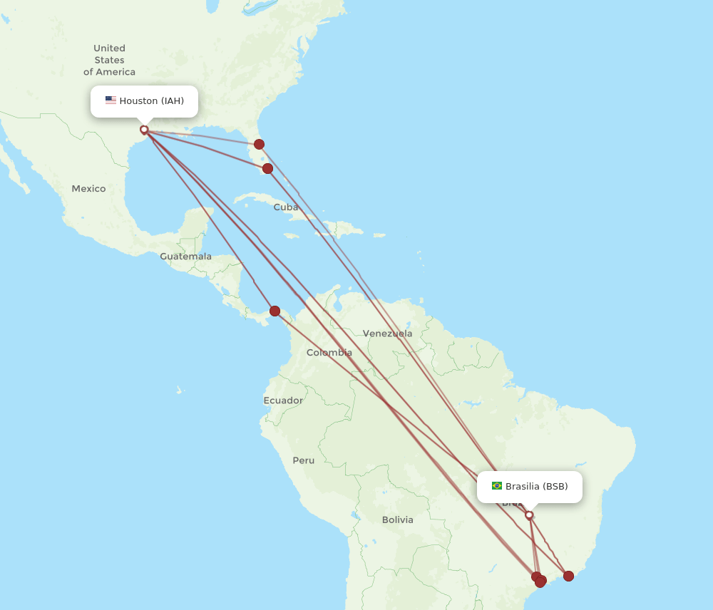 BSB-IAH flight routes
