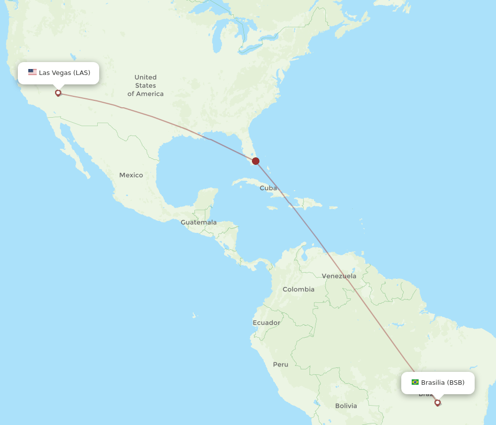 BSB to LAS flights and routes map