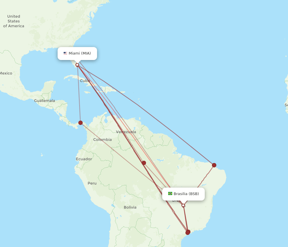 BSB-MIA flight routes