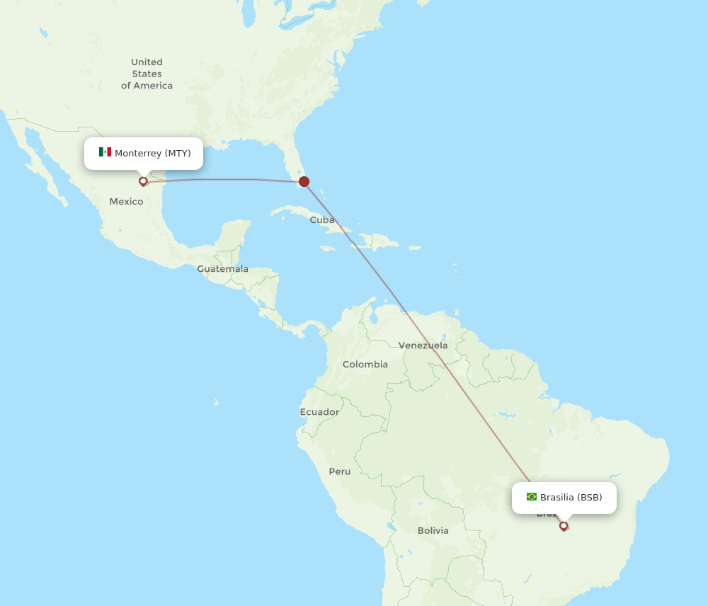 BSB to MTY flights and routes map