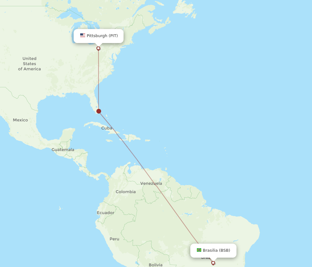 BSB to PIT flights and routes map