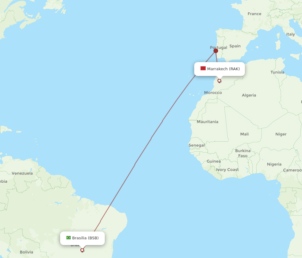 BSB to RAK flights and routes map