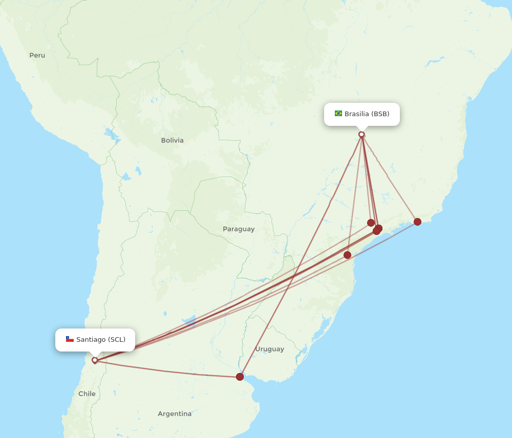BSB to SCL flights and routes map