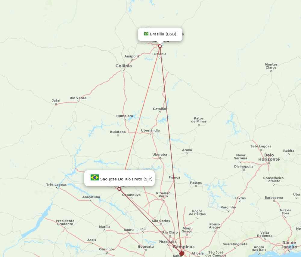 BSB to SJP flights and routes map