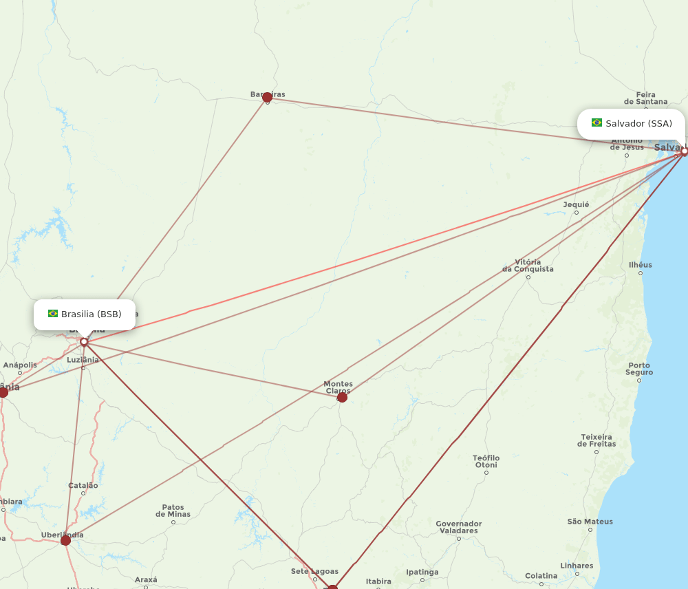 BSB-SSA flight routes