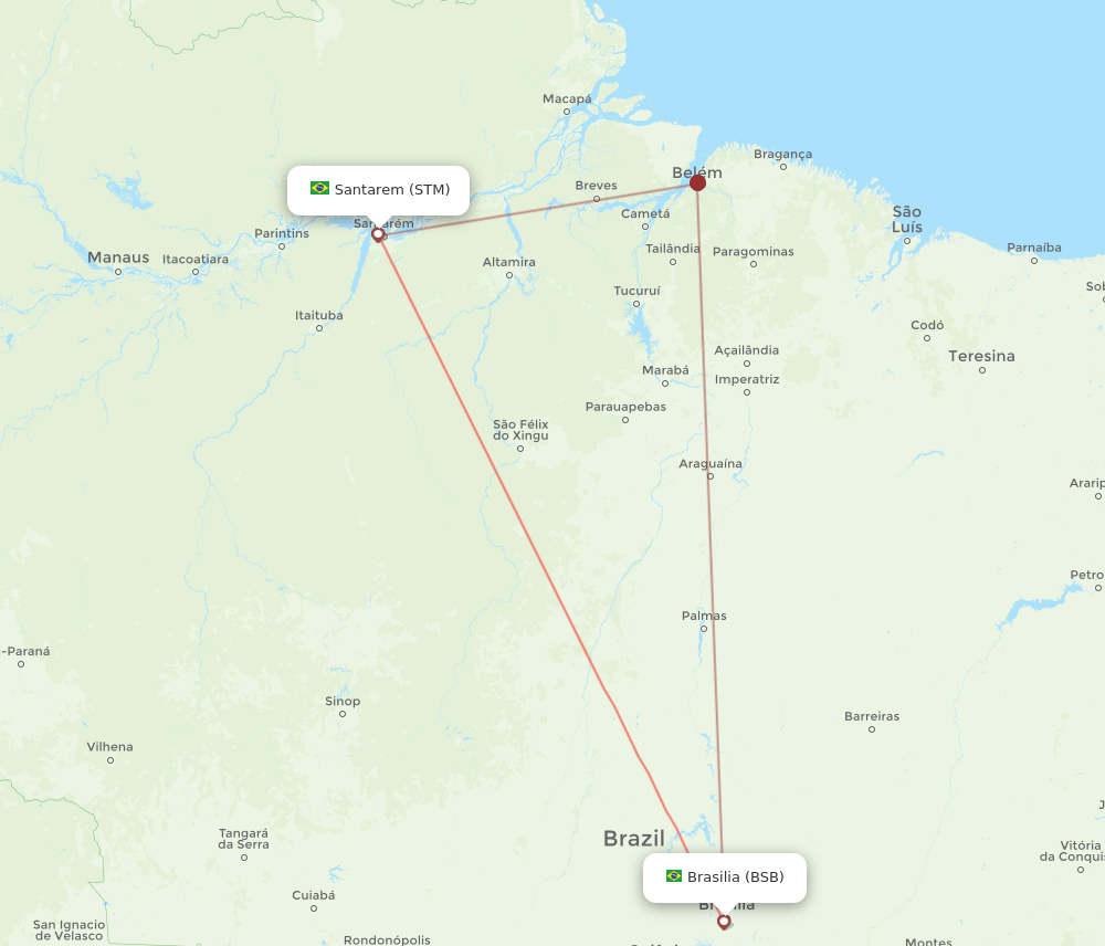 BSB to STM flights and routes map